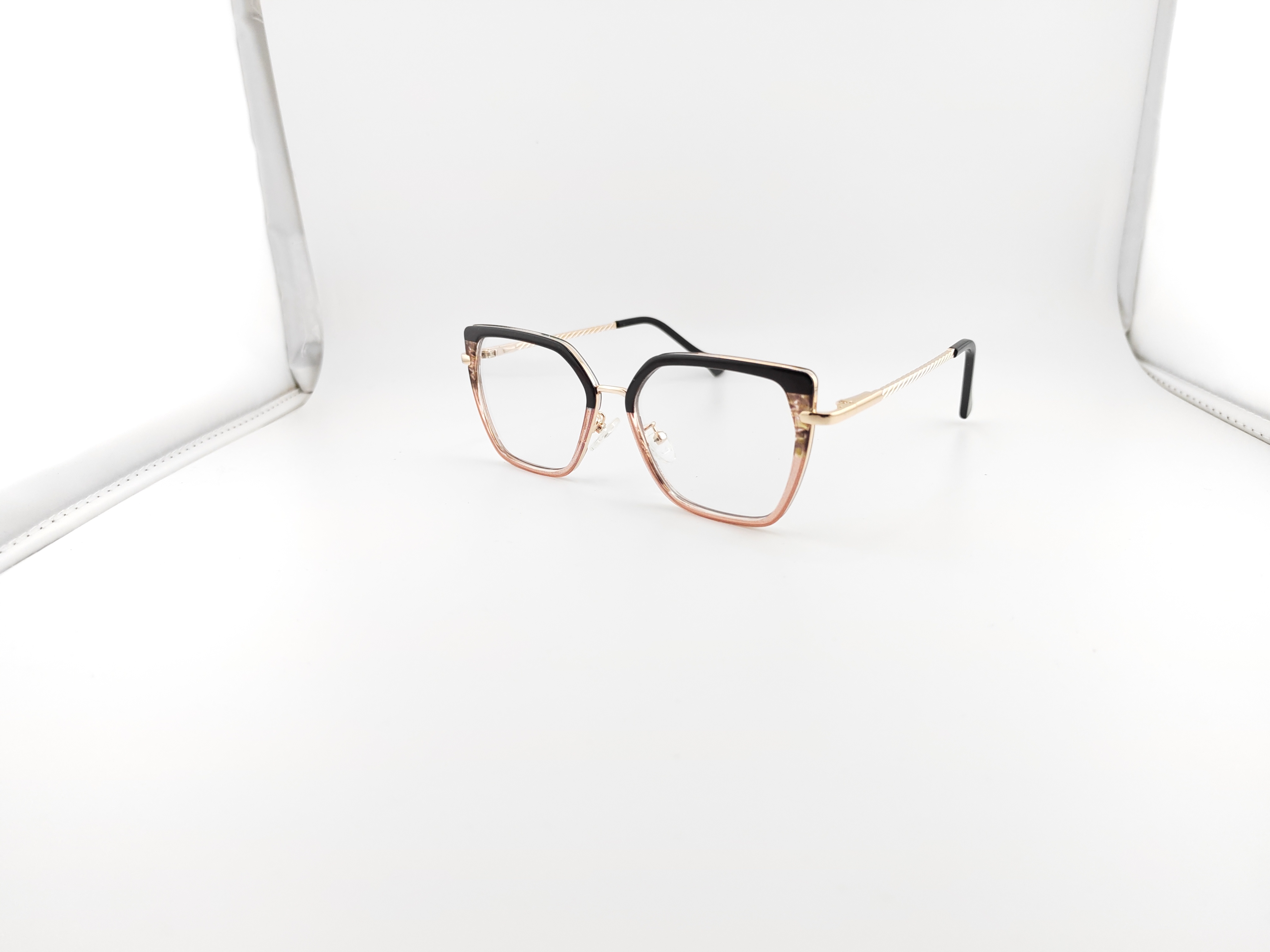 vunette signature - carré métal noir & beige